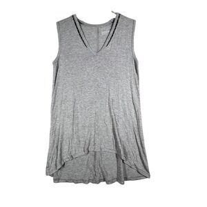 Elie Tahari Tank Top Studded Gray Womens XS Sleeveless Shirt Casual Edgy Neutral